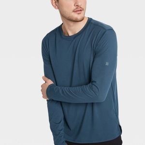 Men Long Sleeve Performance T- Shirt- All in Motion Navy/ Size: Medium